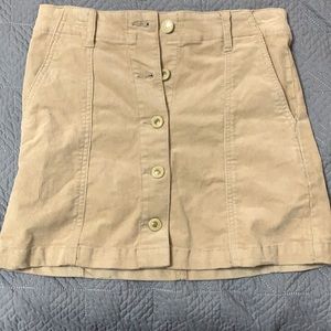 Tan button up skirt